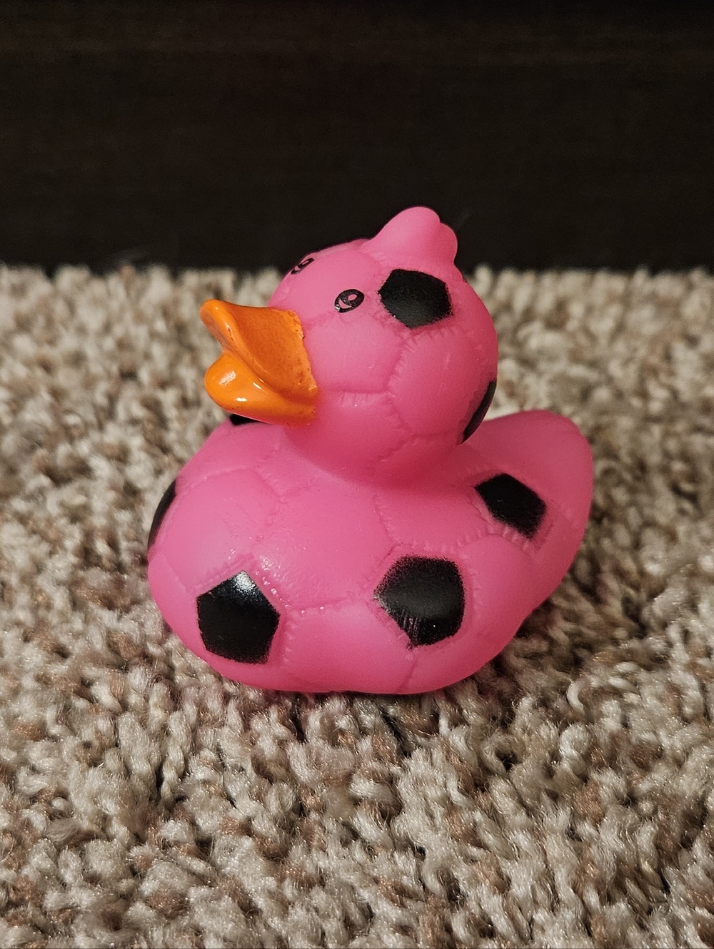 Pink Soccer Ball Rubber Duck